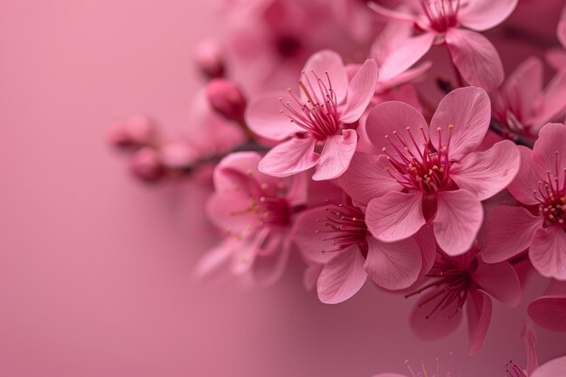 푸른 하늘을 배경으로 한 아름다운 분홍색 꽃은 꽃이 꽃을 피우고 하늘은