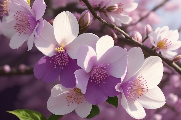 Beautiful pink flowers background