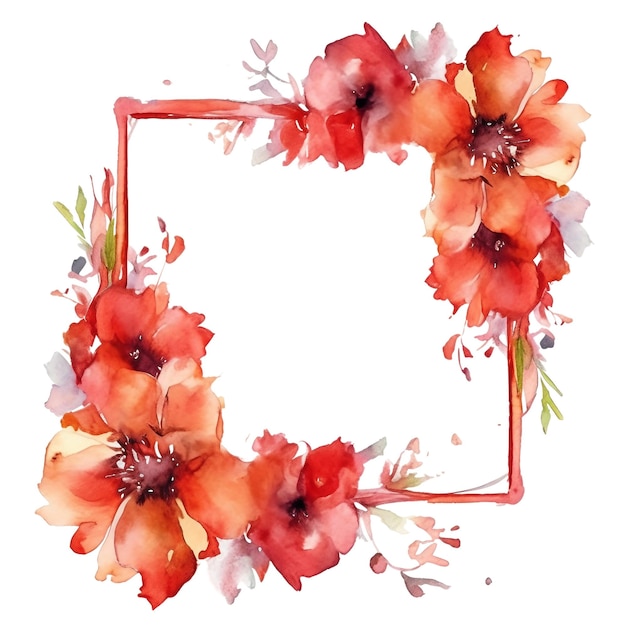 Beautiful pink flowers frame on transparent background Transparent background Generative AI art