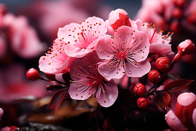 beautiful pink flowers in the garden