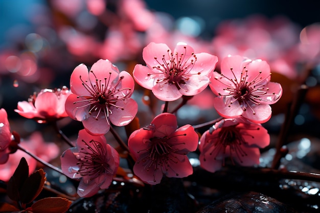 beautiful pink flowers in the garden