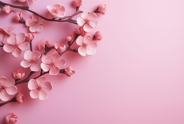 Beautiful pink flowers on pink background