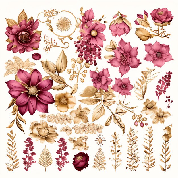 Foto bella illustrazione clipart della miniera d'oro rosa