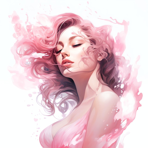красивый розовый цвет, освещающий воду вокруг ее акварели под морем