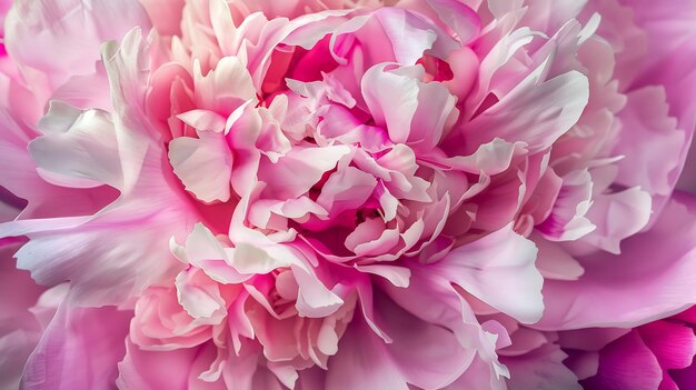 Photo beautiful pink peony flower close up generative ai