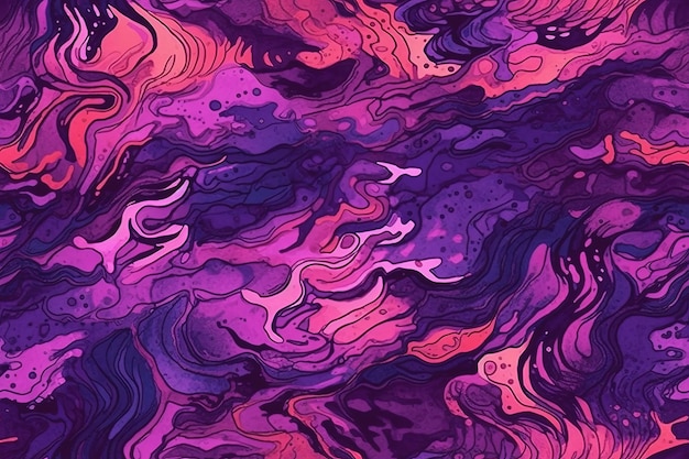 Beautiful pink and purple marble pattern created with Generative AI technology