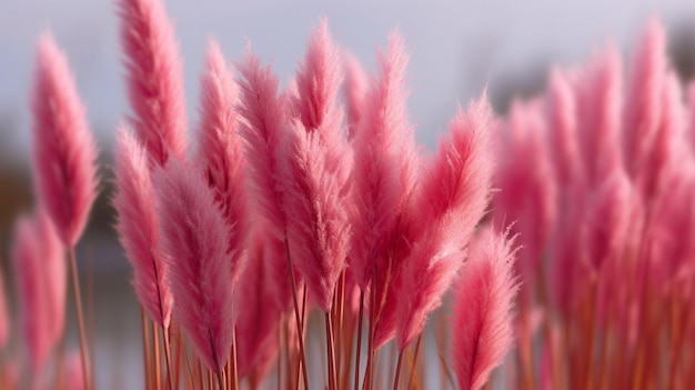 beautiful pink reeds