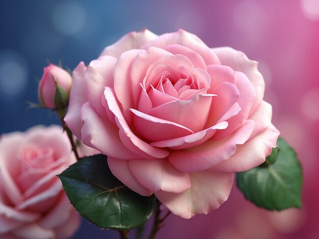 Photo beautiful pink rose flower background