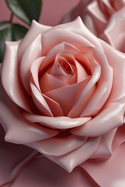 Beautiful pink rose in studio