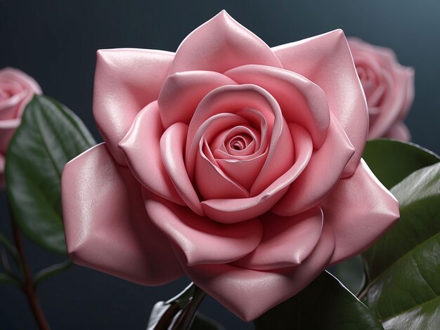 Beautiful pink rose in studio