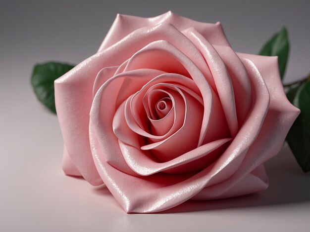 Beautiful pink rose in studio