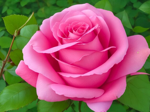 The beautiful pink rose