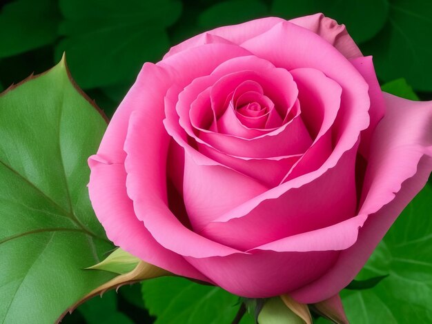 The beautiful pink rose