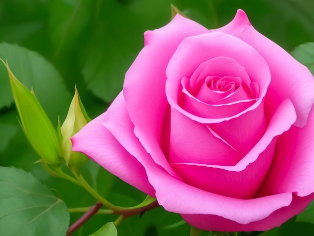 The beautiful pink rose