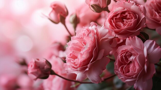 Beautiful pink roses Valentines day design