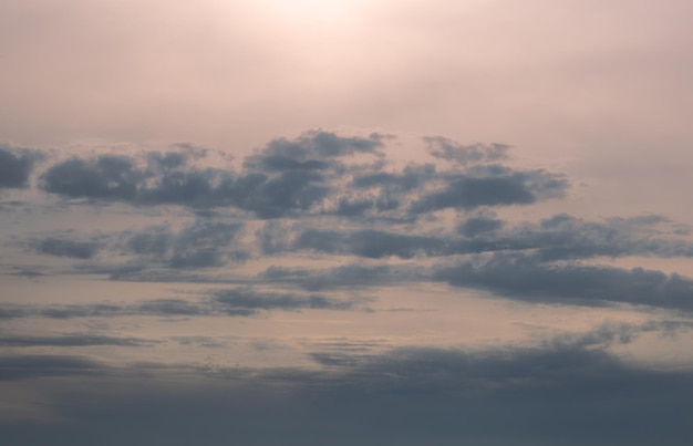 Beautiful pink sky with clouds