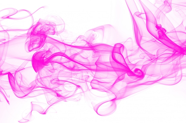 Photo beautiful pink smoke abstract on white background. ink water color