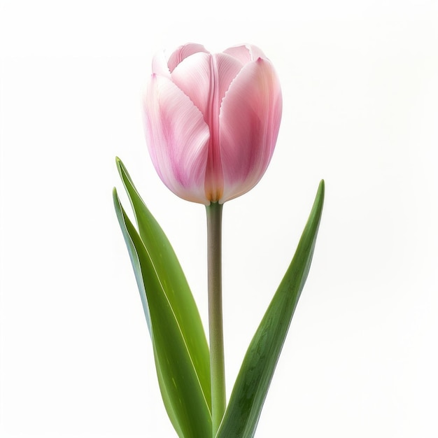 Beautiful pink tulip flower isolated