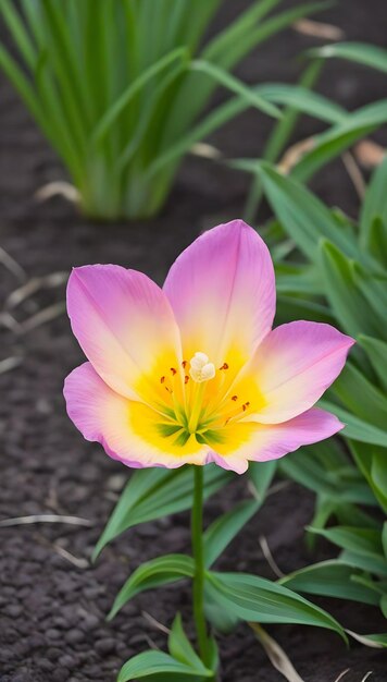 Photo beautiful pink tulips generated by ai