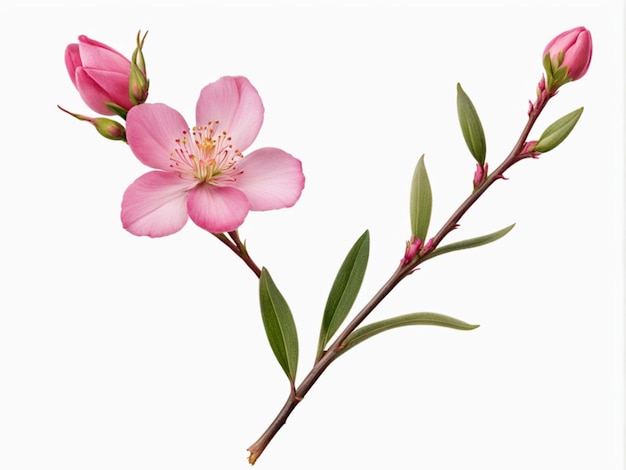 Foto un bellissimo ramo di fiore di cera rosa e un germoglio su uno sfondo trasparente isolato elemento di design floreale