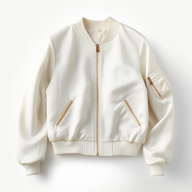 Photo beautiful plain color bomber jacket in white background