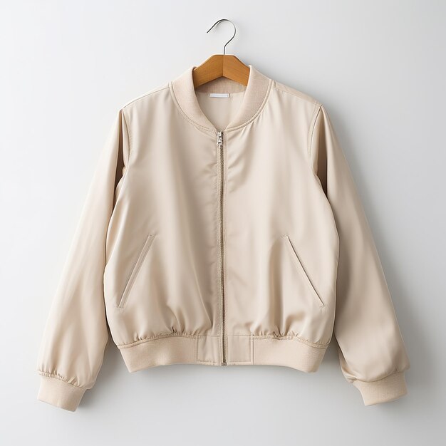 beautiful plain color bomber jacket in white background