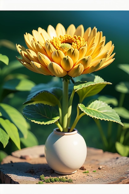 美しい植物 黄色い野生のクリスアンテム 花は日<unk>のように 美しい壁紙の背景