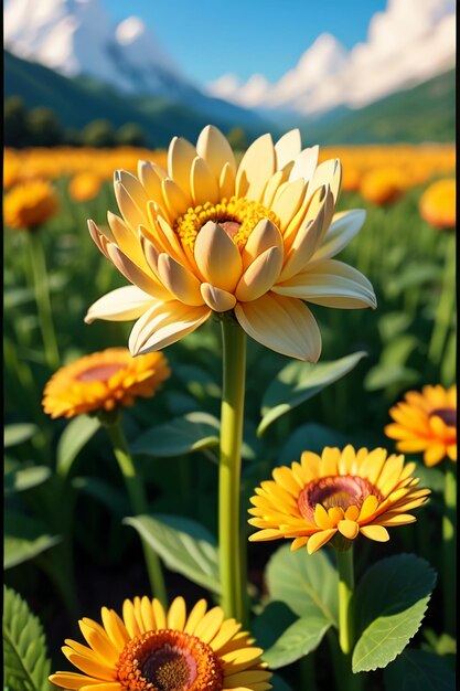 Beautiful plant yellow wild chrysanthemum flowers like sunflowers beautiful wallpaper background