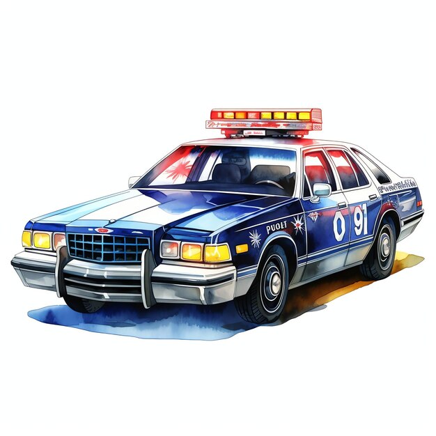 Photo beautiful police car transportation clipart illustration