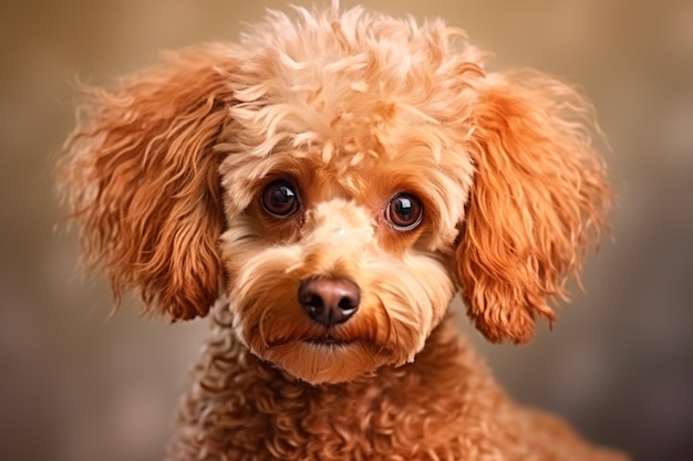 A beautiful poodle dog on a beautiful natural background The dog is walking in the park AI Generat