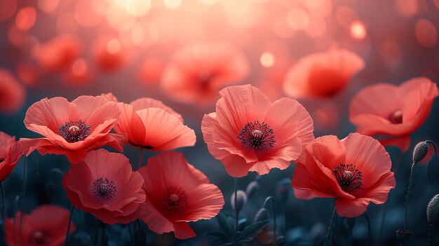 Beautiful Poppies Flower Background