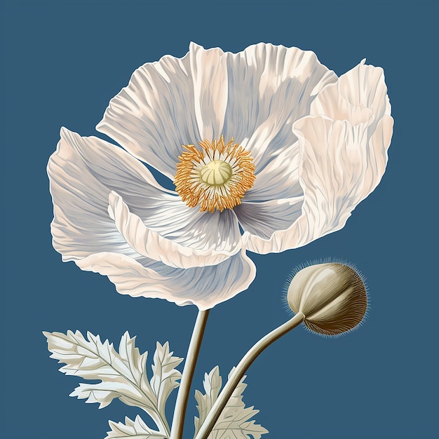 Beautiful poppy flower illustration in different colors