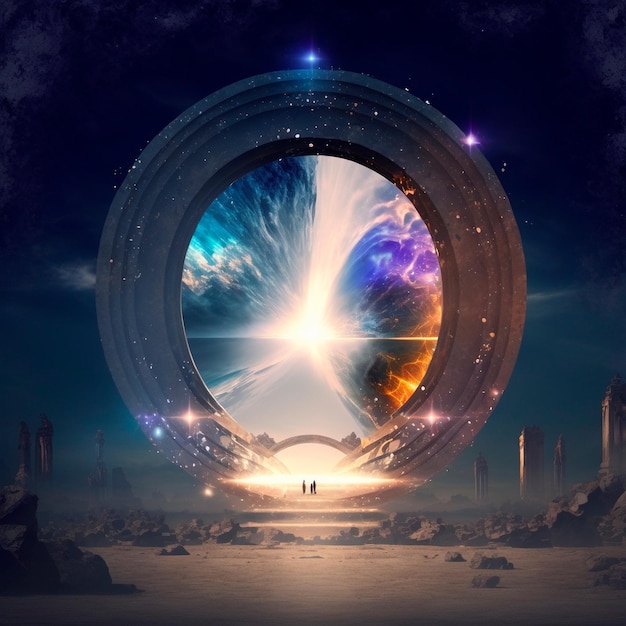 A beautiful portal to another world a transition to another space a portal between worlds