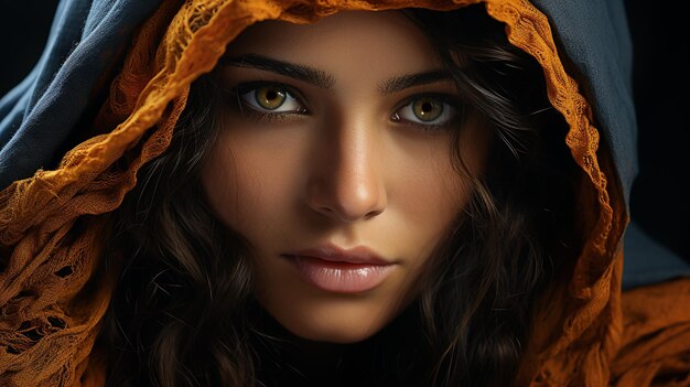 Beautiful portrait of arab woman with veil Generative Ai