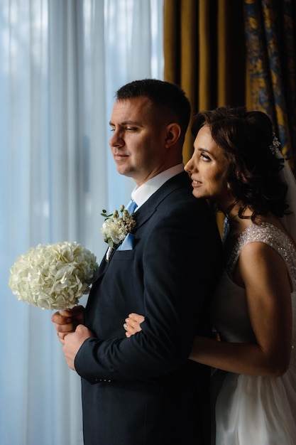 beautiful portrait of the bride and groom