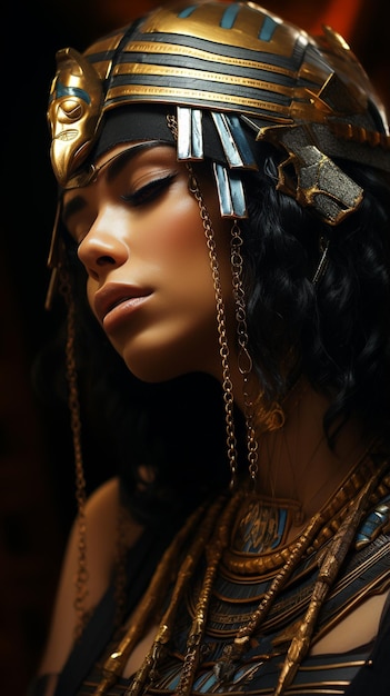 이집트 여왕 클레오파트라의 아름다운 초상화