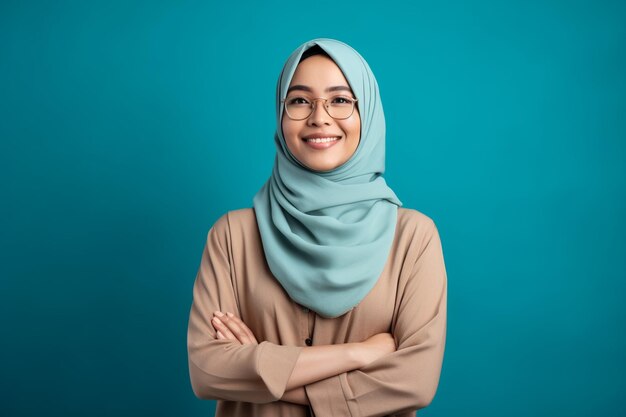 Beautiful portrait of girl wearing hijab islamic dress