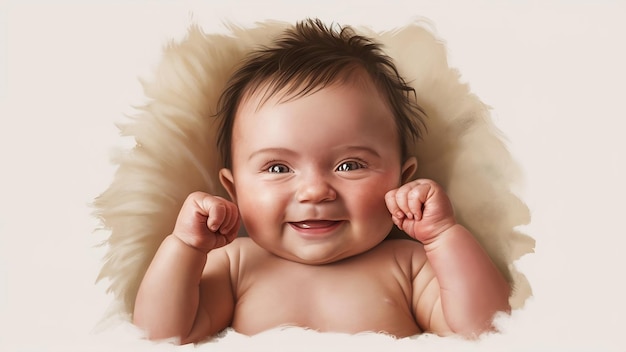 Beautiful portrait of incredible and charming small baby