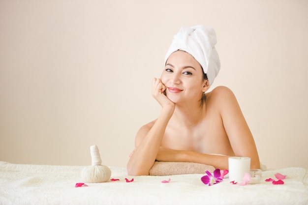 Beautiful portrait spa woman youth and Skin Care Concept