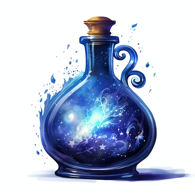 beautiful Potion brewing fantasy watercolor fairytale clipart illustration