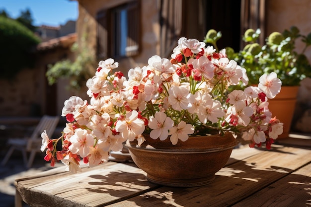 Beautiful pots with flowers