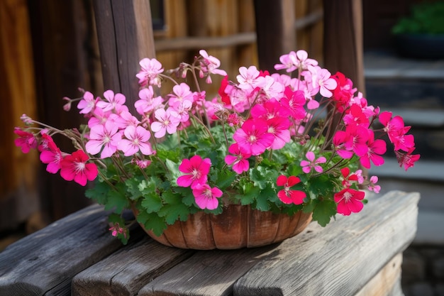 Beautiful pots with flowers