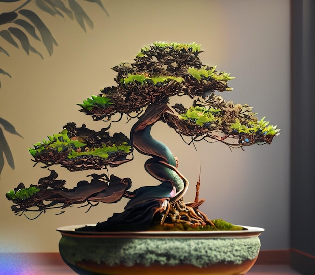 Beautiful potted bonsai ornamental plants for indoor decoration