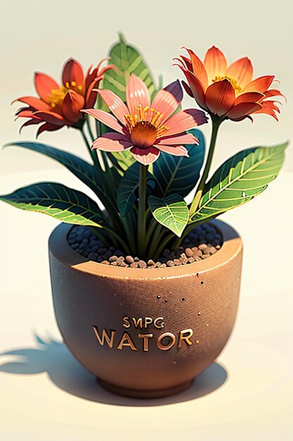 Beautiful potted flowers closeup simple background poster cover wallpaper advertising design