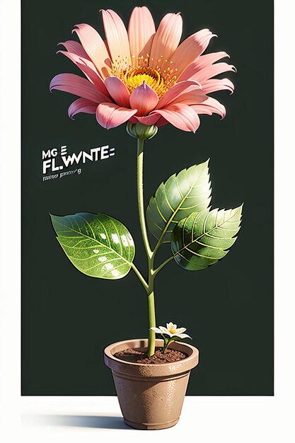 Foto bellissimi fiori in vaso primo piano semplice sfondo poster copertura carta da parati design pubblicitario