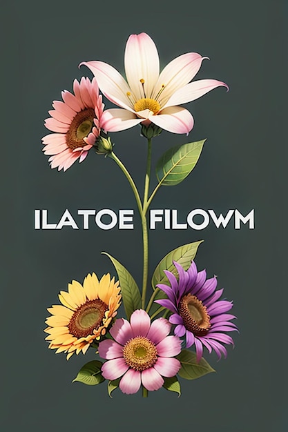 写真 美しい鉢植えの花のクローズアップシンプルな背景ポスターカバー壁紙広告デザイン