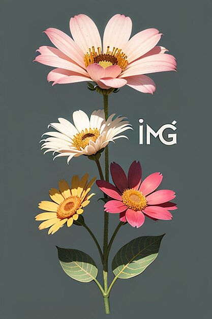 Photo beautiful potted flowers closeup simple background poster cover wallpaper advertising design