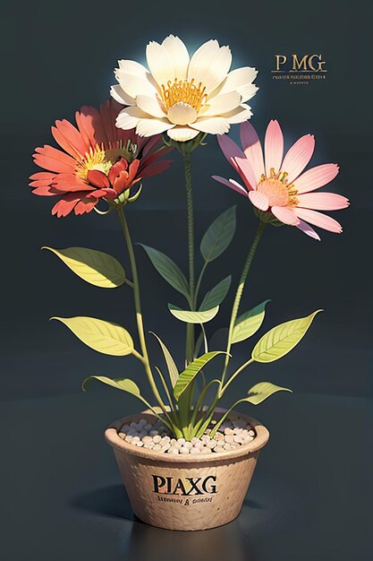 Beautiful potted flowers closeup simple background poster cover wallpaper advertising design