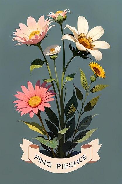 Foto bellissimi fiori in vaso primo piano semplice sfondo poster copertura carta da parati design pubblicitario