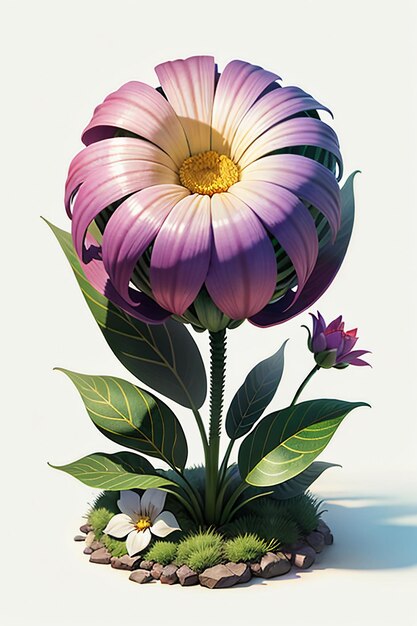Фото Красивые горшечные цветы вблизи простой фон плакат обложка обои рекламный дизайн